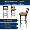 Banqueta Rafaela - Redonda Altura 65cm para Bar e Cozinha Preta com Assento Confortável Cor Caramelo - 4