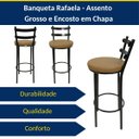 Ver imagem 4 de Banqueta Rafaela - Redonda Altura 65cm para Bar e Cozinha Preta com Assento Confortável Cor Caramelo