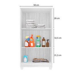 Armário Multiuso Lavanderia Organizador Paris Branco - Pallazio - 5