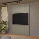 Ver imagem 1 de Painel Ripado para TV até 75 Polegadas MDF 180cmx250cm Modular Cinza Gris Fosco