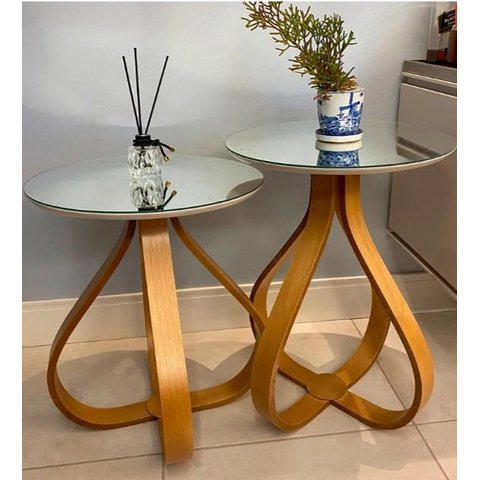 Conjunto Mesa Espanha Espelhada 60 Cm e 70 Cm de altura