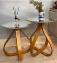 Ver imagem 1 de Conjunto Mesa Espanha Espelhada 60 Cm e 70 Cm de altura