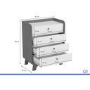 Ver imagem 3 de Cômoda Juvenil T403 4 Gavetas Canela/Branco Kappesberg
