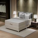 Ver imagem 3 de Cama Box Casal 138x188x59cm Molas Ensacadas Royale Montreal Bege