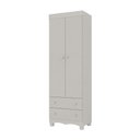 Ver imagem 3 de Guarda Roupa Infantil Dengo 2 Portas Giratórias 2 Gavetas MDP Off White Multimóveis