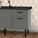 Ver imagem 3 de Gabinete de Cozinha 2 Portas Armário Pia 2 Gaveta 114 Cm:cinza