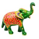 Ver imagem 3 de Elefante Indiano 15 Cm Pintado- Verde Loja da Índia Elefante Pintado A Mão