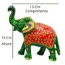 Elefante Indiano 15 Cm Pintado- Verde Loja da Índia Elefante Pintado A Mão - 1