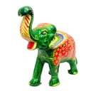 Ver imagem 2 de Elefante Indiano 15 Cm Pintado- Verde Loja da Índia Elefante Pintado A Mão