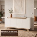 Ver imagem 4 de Balcão Buffet 4 Portas com Prateleiras Internas e Design Moderno Serena
