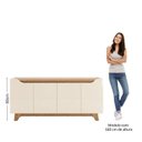 Ver mais imagens de Balcão Buffet 4 Portas com Prateleiras Internas e Design Moderno Serena