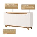 Ver imagem 7 de Balcão Buffet 4 Portas com Prateleiras Internas e Design Moderno Serena
