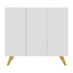 Armário Lavanderia Retrô com 3 Portas 90 cm Multimóveis MP5033 Branco/Natural - 5