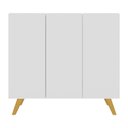 Ver imagem 5 de Armário Lavanderia Retrô com 3 Portas 90 cm Multimóveis MP5033 Branco/Natural