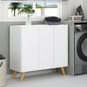 Ver imagem 1 de Armário Lavanderia Retrô com 3 Portas 90 cm Multimóveis MP5033 Branco/Natural