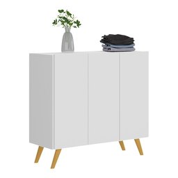 Armário Lavanderia Retrô com 3 Portas 90 cm Multimóveis MP5033 Branco/Natural - 2