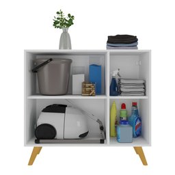 Armário Lavanderia Retrô com 3 Portas 90 cm Multimóveis MP5033 Branco/Natural - 4