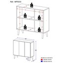 Ver imagem 3 de Armário Lavanderia Retrô com 3 Portas 90 cm Multimóveis MP5033 Branco/Natural