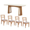 Ver imagem 2 de Conjunto de Jantar Mesa 1,80m Mdf e Base Ripada + 4 Cadeiras 
