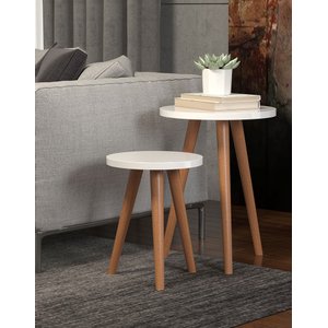 Kit Mesinha Lateral Retrô Apoio Enfeite Objetos Vasos Decora