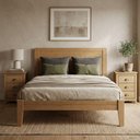 Ver imagem 2 de Cama Casal 2 Mesas de Cabeceira Madeira 3 Gavetas Taeda Freijo Festra