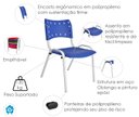 Ver mais imagens de Kit com 6 Cadeiras Iso para Escola Escritório Comércio Azul Base Branca Ecomhome
