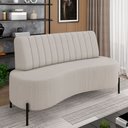Ver imagem 2 de Sofá Chaise 2 Lugares Sala Living 160cm Pés Industrial Cayman K01 Linho Cru - Lyam Decor