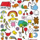 Ver imagem 3 de Papel de Parede Infantil - Desenhos Infantis Arte Destaque 2 Metros