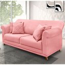 Ver imagem 6 de Sofá 3 Lugares Pé de Madeira Julieta 220 Cm Veludo Rosa S04 - D'Rossi