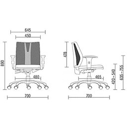 Cadeira Addit Ergonômica - 4124 Nr17 da Abnt com Regulagem de Braço (tecido Crepe Cor: Azul) - 4
