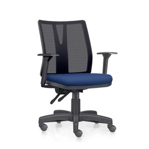 Cadeira Addit Ergonômica - 4124 Nr17 da Abnt com Regulagem de Braço (tecido Crepe Cor: Azul)