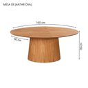Ver imagem 2 de Mesa de Jantar Oval 160x90 Cinamomo com Tampo Mdf Laminado:cinamomo