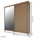 Ver imagem 3 de Guarda Roupa 02 Portas com Espelho New Abrolhos