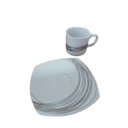 Ver imagem 4 de Jogo 6 Xícaras e Pires Café 50ml Porcelana Italiana Bugatti