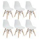 Ver imagem 1 de Kit 6 Cadeiras Charles Eames Eiffel Wood Design Branca Preta Cinza Outras