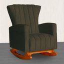 Ver imagem 1 de Poltrona Estofada de Balanço Melinda Suede Marrom - Lm Decor