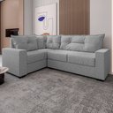 Ver imagem 3 de Estofado Sofá de Canto 5 Lugares Veneza com Espuma D-26 e Estrutura de Eucalipto - Cinza