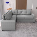 Ver imagem 2 de Estofado Sofá de Canto 5 Lugares Veneza com Espuma D-26 e Estrutura de Eucalipto - Cinza