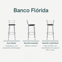 Ver imagem 3 de Kit 4 Banquetas para Balcão Flórida Prata Bistrô Ilhas Cozinha Gourmet Bares