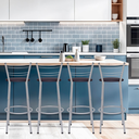 Ver imagem 6 de Kit 4 Banquetas para Balcão Flórida Prata Bistrô Ilhas Cozinha Gourmet Bares