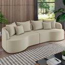 Ver imagem 2 de Sofá 3 Lugares 230cm Orgânico Quito K04 Veludo Bege - Mpozenato