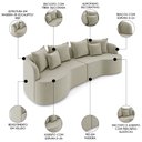 Ver imagem 3 de Sofá 3 Lugares 230cm Orgânico Quito K04 Veludo Bege - Mpozenato