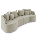 Ver imagem 1 de Sofá 3 Lugares 230cm Orgânico Quito K04 Veludo Bege - Mpozenato