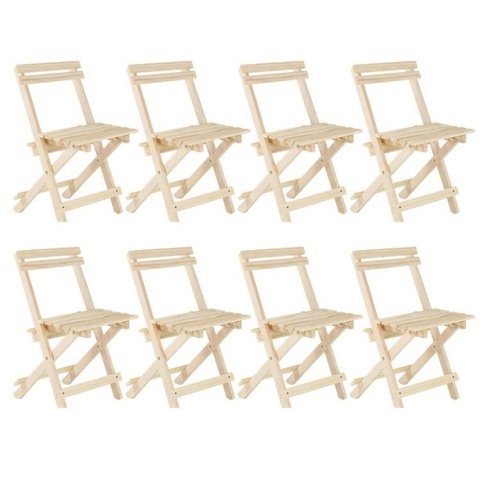 Kit 8 Cadeiras Dobráveis em Madeira Maciça Espresso Móveis