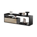 Ver imagem 1 de Estante Rack para Tv Sala Quarto Roma Preto com Carvalho