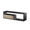 Ver imagem 3 de Estante Rack para Tv Sala Quarto Roma Preto com Carvalho