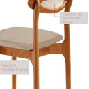 Ver imagem 5 de Mesa de Jantar Kit 6 Cadeiras com Madeira Maciça MDF Monaco Veludo Creme Imbuia Natural Cinam