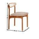 Ver imagem 4 de Mesa de Jantar Kit 6 Cadeiras com Madeira Maciça MDF Monaco Veludo Creme Imbuia Natural Cinam