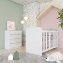 Ver imagem 1 de Quarto de Bebê Berço e Cômoda Sonho Encantado Espresso Móveis Branco