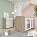 Ver imagem 1 de Quarto de Bebê Berço com Cômoda Sonho Encantado Espresso Móveis Branco/Rústico